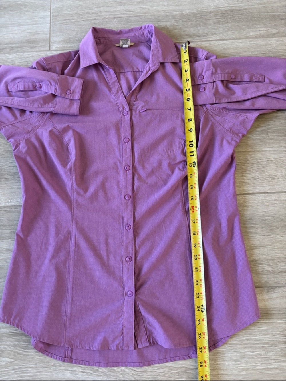 Duluth Trading Company Purple Breezeshooter Button Front Shirt Size Medium - Picture 9 of 9